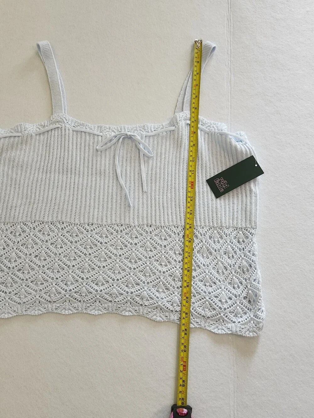 wild fable Light Blue Crochet-Trim Knit Cami Size 2xl - Picture 4 of 7